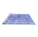 Sideview of Machine Washable Abstract Blue Contemporary Rug, wshcon1988blu