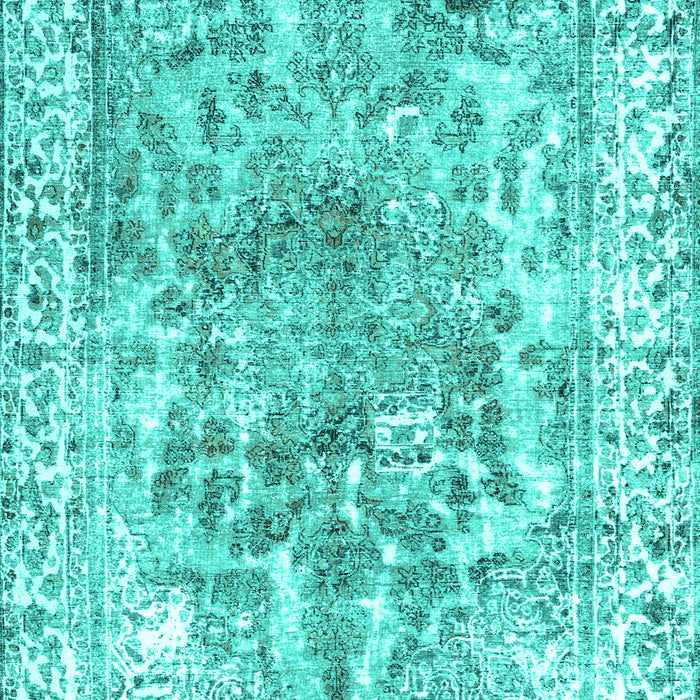 Machine Washable Abstract Turquoise Contemporary Area Rugs, wshcon1988turq
