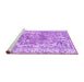 Sideview of Machine Washable Abstract Purple Contemporary Area Rugs, wshcon1988pur