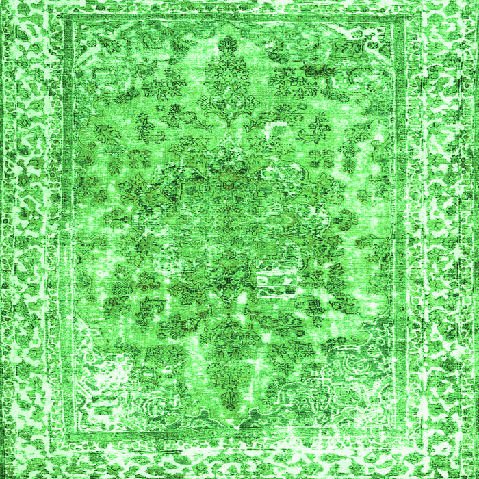 Serging Thickness of Abstract Green Contemporary Rug, con1988grn