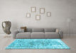 Machine Washable Abstract Light Blue Contemporary Rug in a Living Room, wshcon1988lblu