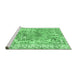 Sideview of Machine Washable Abstract Emerald Green Contemporary Area Rugs, wshcon1988emgrn