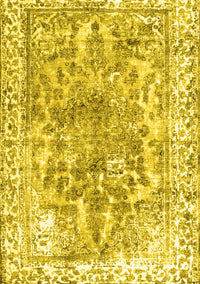 Abstract Yellow Contemporary Rug, con1988yw