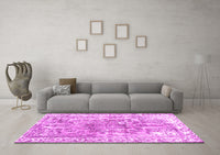 Machine Washable Abstract Pink Contemporary Rug, wshcon1988pnk