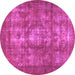 Round Persian Purple Bohemian Rug, con1989pur