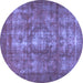 Round Persian Blue Bohemian Rug, con1989blu