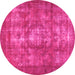 Round Persian Pink Bohemian Rug, con1989pnk