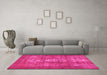 Machine Washable Persian Pink Bohemian Rug in a Living Room, wshcon1989pnk