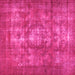 Square Machine Washable Persian Pink Bohemian Rug, wshcon1989pnk