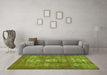 Machine Washable Persian Green Bohemian Area Rugs in a Living Room,, wshcon1989grn