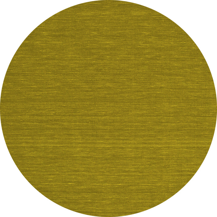 Round Machine Washable Abstract Yellow Contemporary Rug, wshcon198yw