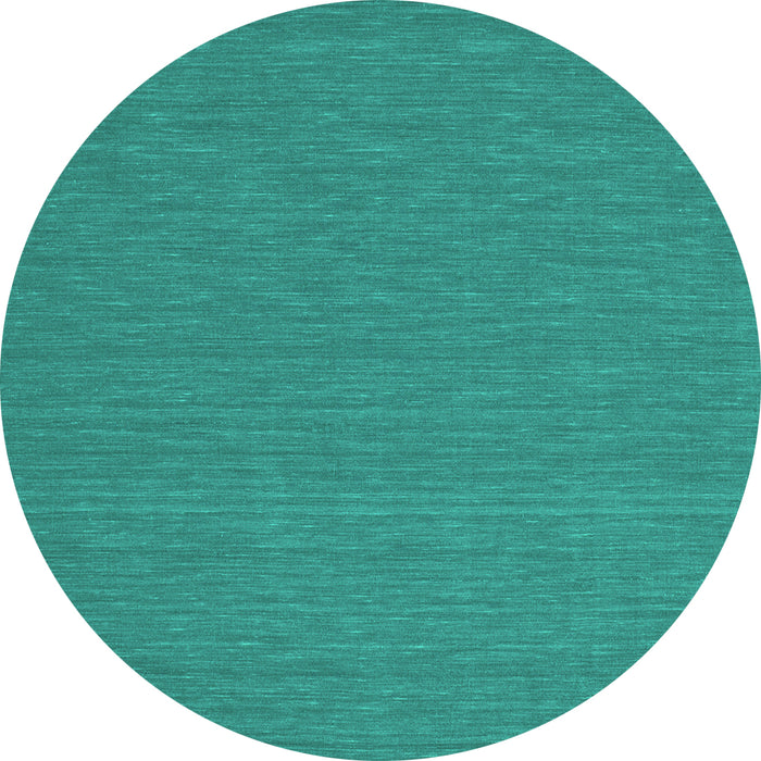 Round Abstract Turquoise Contemporary Rug, con198turq
