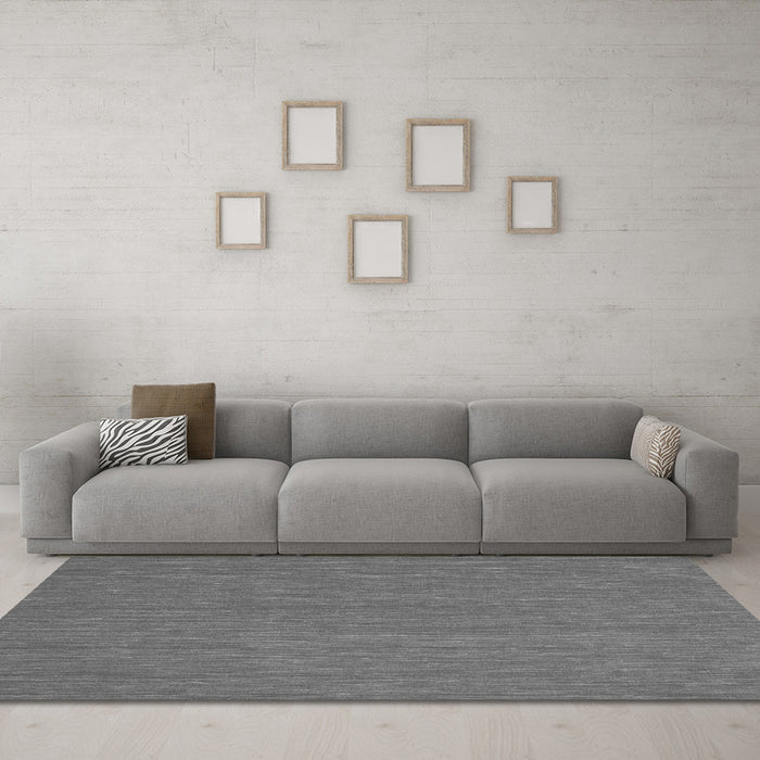 Machine Washable Abstract Gray Contemporary Rug in a Living Room,, wshcon198gry