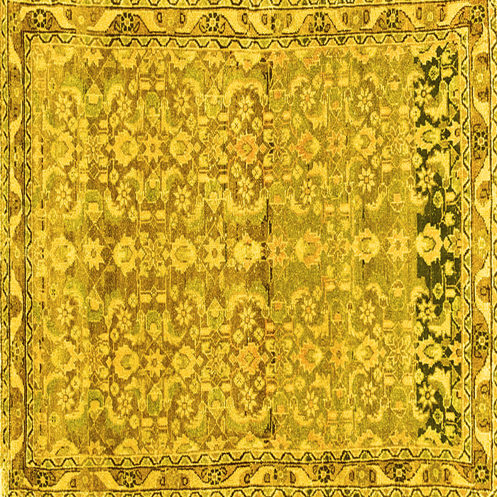 Square Abstract Yellow Contemporary Rug, con1990yw