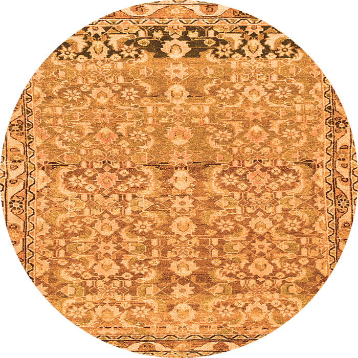 Square Abstract Orange Contemporary Rug, con1990org