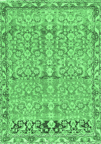 Abstract Emerald Green Contemporary Rug, con1990emgrn