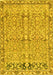 Machine Washable Abstract Yellow Contemporary Rug, wshcon1990yw