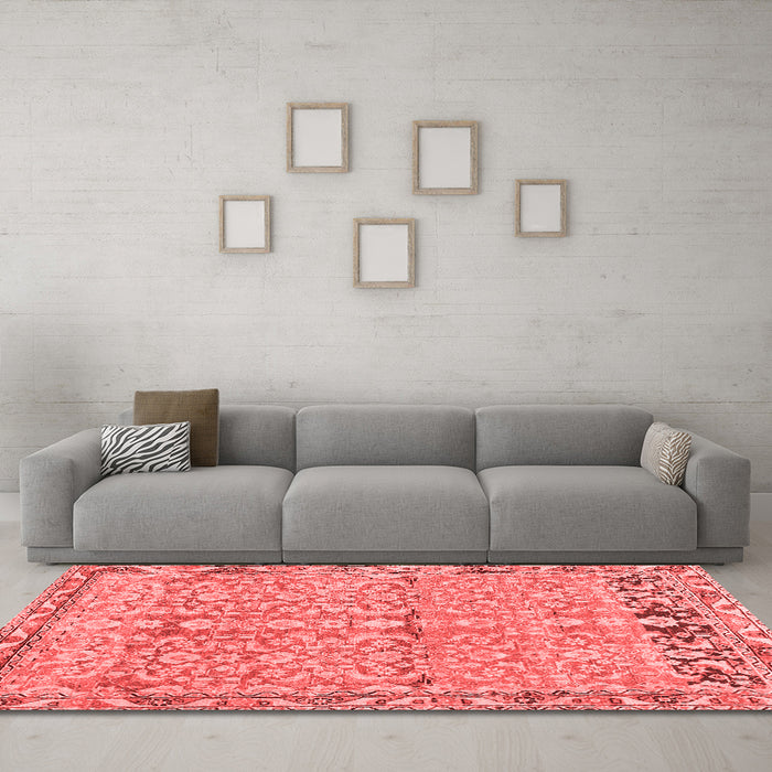 Contemporary Red Washable Rugs