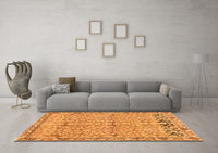 Machine Washable Abstract Orange Contemporary Rug, wshcon1990org