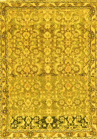 Abstract Yellow Contemporary Rug, con1990yw