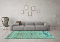 Machine Washable Abstract Light Blue Contemporary Rug, wshcon1990lblu