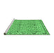 Sideview of Machine Washable Abstract Emerald Green Contemporary Area Rugs, wshcon1990emgrn