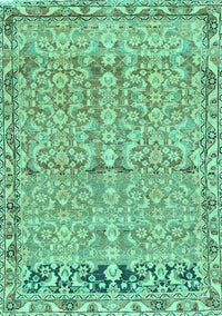 Abstract Turquoise Contemporary Rug, con1990turq