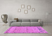 Machine Washable Abstract Purple Contemporary Area Rugs in a Living Room, wshcon1990pur