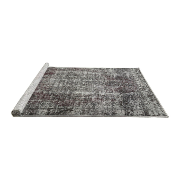 Serging Thickness of Machine Washable Contemporary Dark Gray Rug, wshcon1991