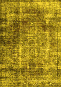 Abstract Yellow Contemporary Rug, con1991yw