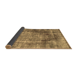 Sideview of Abstract Brown Contemporary Rug, con1991brn