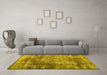 Machine Washable Abstract Yellow Contemporary Rug in a Living Room, wshcon1991yw