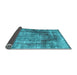 Sideview of Abstract Light Blue Contemporary Rug, con1991lblu