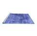 Sideview of Machine Washable Abstract Blue Contemporary Rug, wshcon1991blu