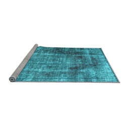 Sideview of Machine Washable Abstract Light Blue Contemporary Rug, wshcon1991lblu