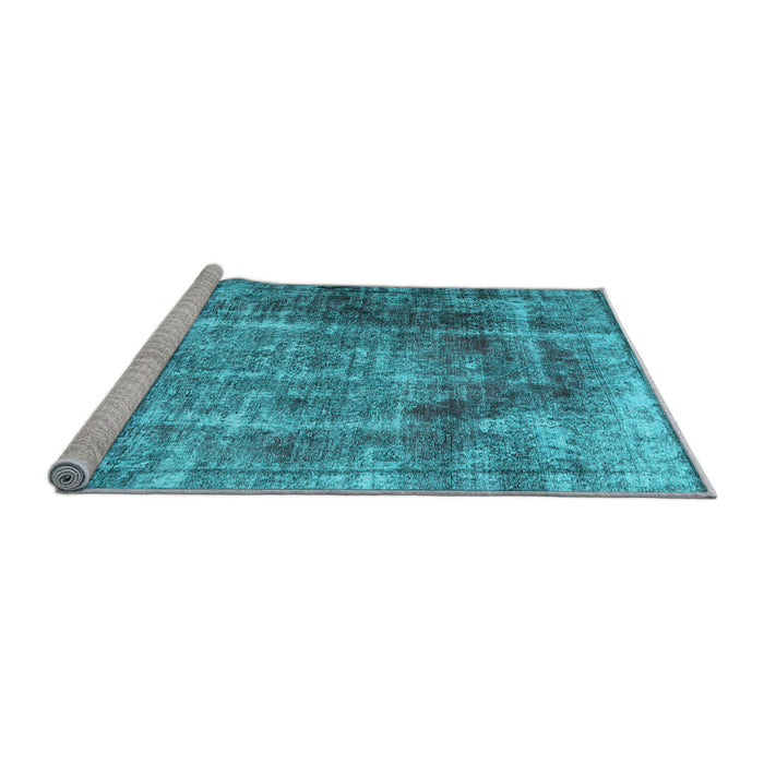 Sideview of Machine Washable Abstract Light Blue Contemporary Rug, wshcon1991lblu