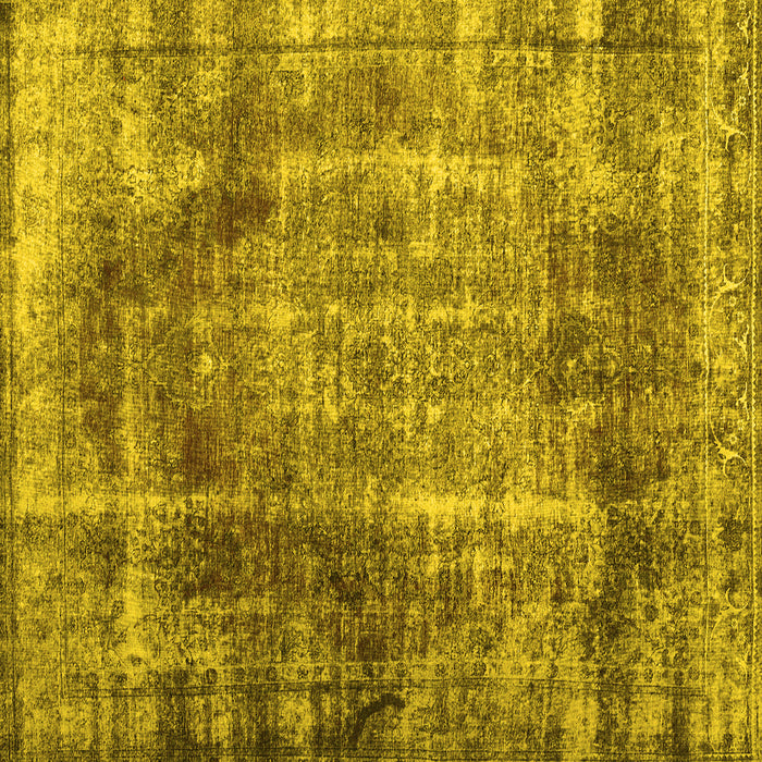 Square Abstract Yellow Contemporary Rug, con1991yw