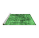 Sideview of Machine Washable Abstract Emerald Green Contemporary Area Rugs, wshcon1991emgrn