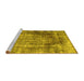 Sideview of Machine Washable Abstract Yellow Contemporary Rug, wshcon1991yw