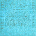 Square Abstract Light Blue Contemporary Rug, con1992lblu