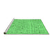 Sideview of Machine Washable Abstract Emerald Green Contemporary Area Rugs, wshcon1992emgrn