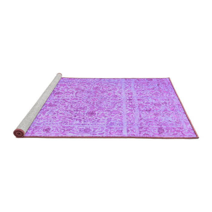 Sideview of Machine Washable Abstract Purple Contemporary Area Rugs, wshcon1992pur