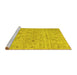 Sideview of Machine Washable Abstract Yellow Contemporary Rug, wshcon1992yw