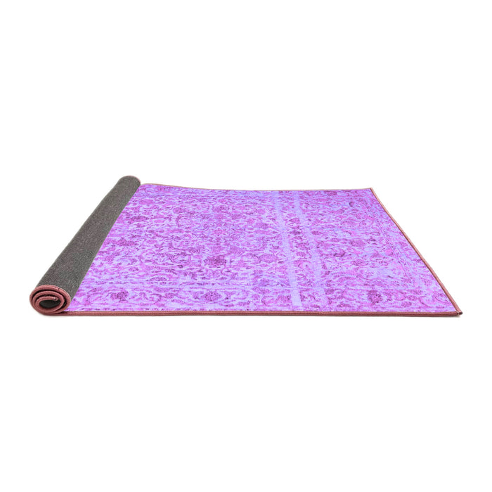 Sideview of Abstract Purple Contemporary Rug, con1992pur