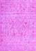 Machine Washable Abstract Pink Contemporary Rug, wshcon1992pnk