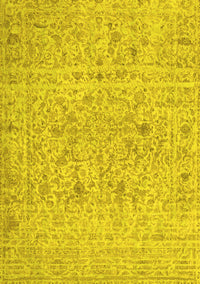 Abstract Yellow Contemporary Rug, con1992yw