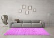 Machine Washable Abstract Pink Contemporary Rug in a Living Room, wshcon1992pnk