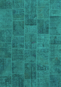 Patchwork Turquoise Transitional Rug, con1993turq