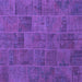 Square Machine Washable Patchwork Purple Transitional Area Rugs, wshcon1993pur