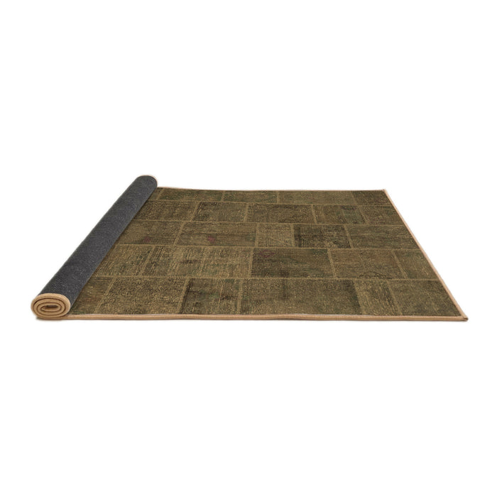 Sideview of Patchwork Brown Transitional Rug, con1993brn